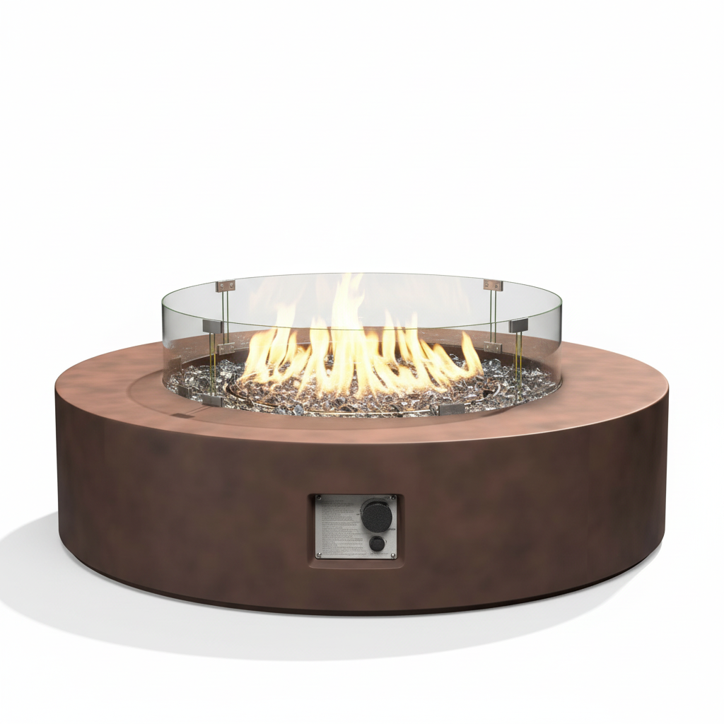 41''Round Fire Pit Table,50000 BTU Outdoor Propane Patio Fire Pit