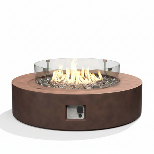 41''Round Fire Pit Table,50000 BTU Outdoor Propane Patio Fire Pit