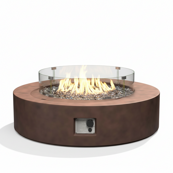 41''Round Fire Pit Table,50000 BTU Outdoor Propane Patio Fire Pit
